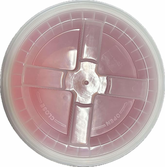 House Naturals 5 Gallon Food Grade, BPA Free, Made in USA, Plastic Bucket, 3 Colors, (Pack of 3) (5G-Pink-Magenta-Purple HN Clear lids)