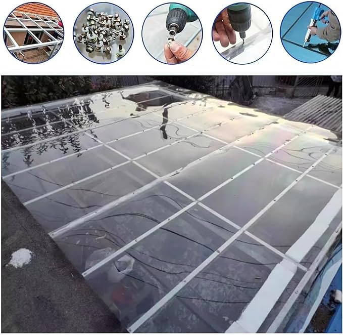 Weatherproof Cover for Chicken Coop Doors, Clear Plastic Roofing for All Weather Outdoor Garden, Chicken Run Pen Poultry Waterproof Cover, Fence Chicken Cages Cover(3.3x9.8ft/1x3m)