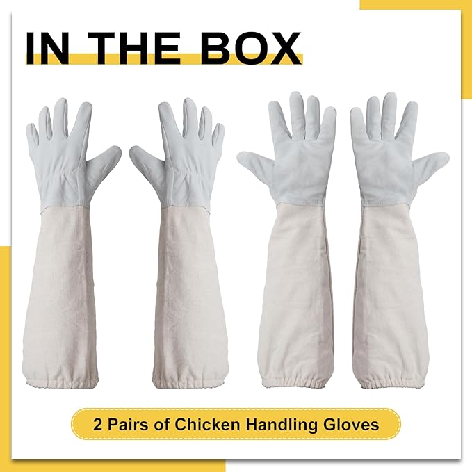 2 Pack Chicken Handling Gloves,Washable and Tight Cuff Design,Prevent Scratching and Dirt,Bite Proof Gloves for Chicken,Cat,Dog,etc