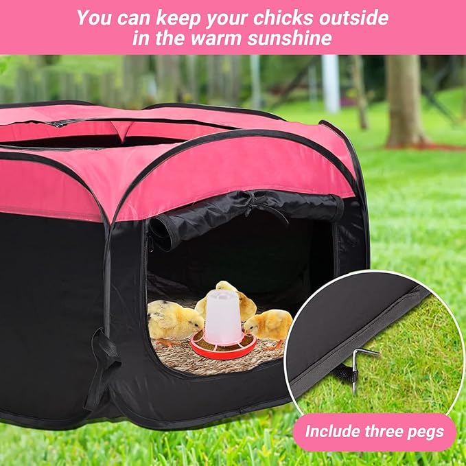 Chicken Brooder Box for Chick Starter Kit,Portable Chick Brooder Pen/Chicken Playpen/Baby Chicken Supplies Brooder Box/Chicken Tent Up to 15 Baby Chick, Duck and Quail