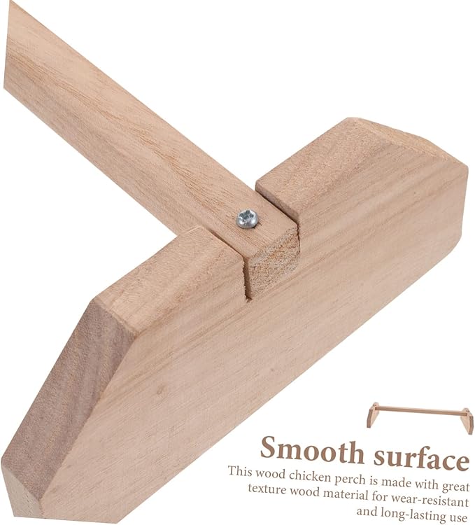 BESPORTBLE Bite Resistant Wooden Chicken Perch Stand for Hens and Birds Safe Chewable Roosting Bar for Chick Brooder and Coop Natural Bird Perches for Parrots and Pets Chick Training