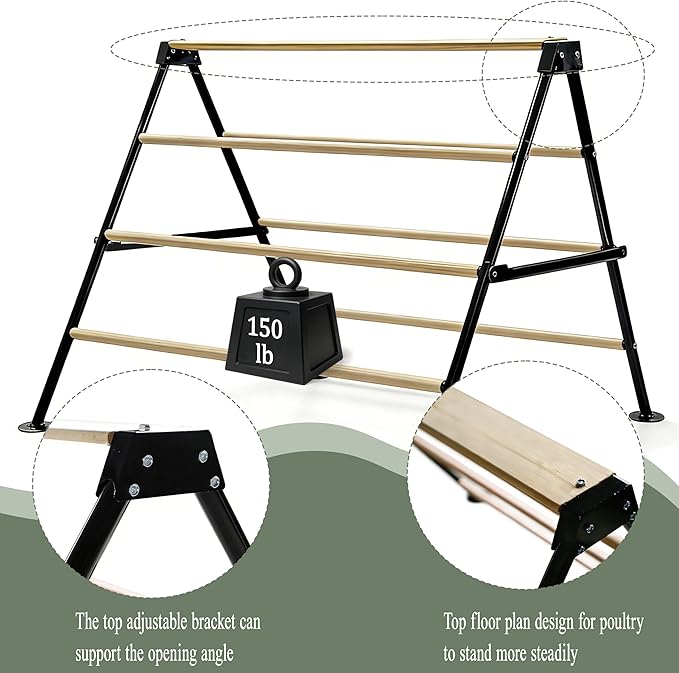 XCL Chicken Roosting Bars, Large Chicken Perch for Coop, Suitable for Backyard Poultry, Chicken Coop Accessories Easy to install Farm Chickens Roost Toys, A-shaped Chicken Perch for Adult Chickens (L)