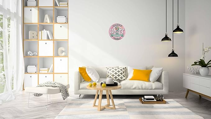 AWISZZZ Candy Buffet Treat Metal Sign 8x8in Round Sweet Plaque for Party Room Wall Dessert Table Gift