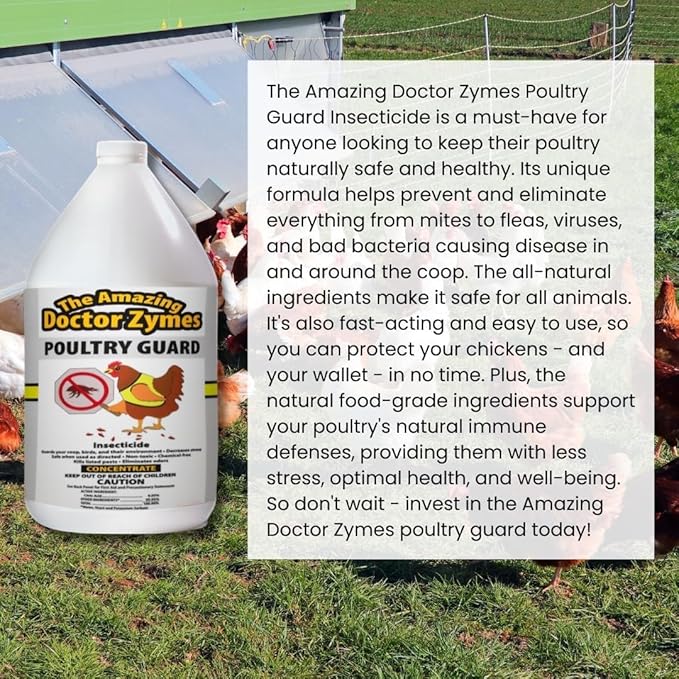 Poultry Guard – Natural Chicken Mite & Lice Treatment – Organic Poultry Parasite Spray & Chicken Coop Cleaner – Safe, Non-Toxic Bug Control for Hens, Coops & Commercial Poultry Farms (2.5 Gallon)