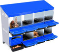 8-Compartments Chicken Nesting Boxes with Roll Out Egg Collection and Large Vented Holes,Metal Nesting Boxes for Chickens, Hens, Ducks,Wall Mount/Freestanding Poultry,Blue