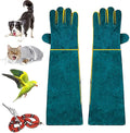 Animal Handling Anti-Bite Gloves, Reinforced Leather Welding Gloves for Gardening Dog Training Cat Scratch