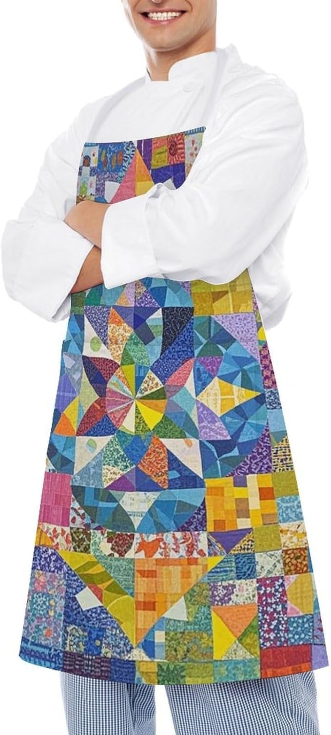 Waterproof Apron Adjustable Bib Aprons with Pockets Orange Cat Sleeping Apron Kitchen Aprons for Women Men