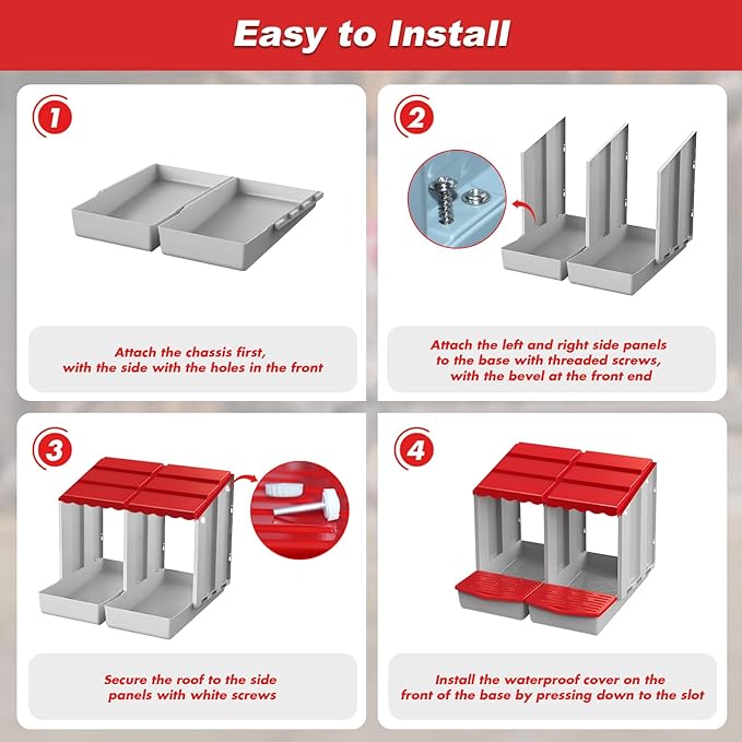 Chicken Nesting Boxes,2 Hole Nesting Box for Chicken Coop, Rolling Egg Collection and Protection Nesting Boxes