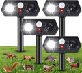 Sonic Racoon Fortress Pro IP65 Solar Ultrasonic Animal Repellent Outdoor Deer Repellent Devices Cat Deterrent Deer Alarms for Gardens with Motion Sensor&Light Rabbit Squirrel Skunk Dog Repeller(4)