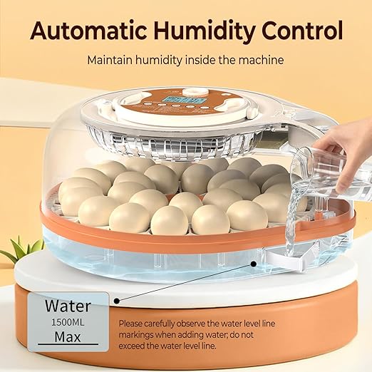 HOWOOlUA 56 Egg Incubator for Hatching Eggs with Auto Turn, Temp & Humidity Control, Built-in Candler Large Capacity Egg Incubator for Chicken Duck Goose Eggs (26-Orange)