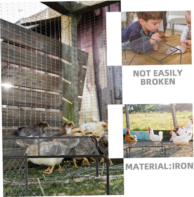 VICASKY Rutin Chicken Feeding Station with Iron Mesh Rack Sturdy Chicken Coop Shelf for Feeding and Drinking for Poultry Care and Landscape Decoration