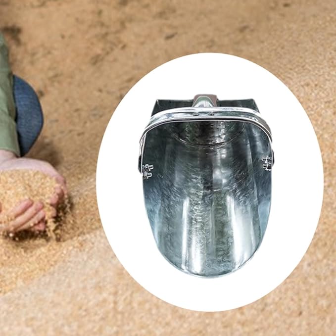 Metal Feed Scoop with Ergonomic Handle for Livestock and Farm Animals