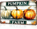 Autumn Pumpkin Watercolor Metal Tin Sign Thanksgiving Kitchen Decor for Fall Gathering Thanksgiving Day 8x12Inch