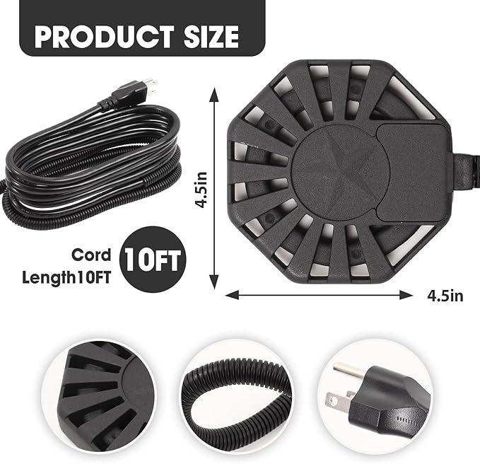 500Watt Outdoor Aluminum Cast Pond De-icer, Thermostatic Control Bird Bath Heater,Chicken Water Heater,Stock Tank Heater for Livestock Poultry Cows,Horses,Birds,Wildlife Drinking for Winter
