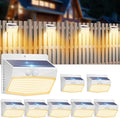 Peasur Solar Outdoor Lights, [8 Packs] Motion Sensor Security Lights with 3 Lighting Modes Wall Lights Waterproof Solar Powered Lights for Garden Yard,White Warm