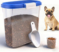 10-15 Lbs Dog Food Storage Container Airtight - Slim Pet Cat Food Container with Lid, Scoop and Cup - Clear Plastic Dry Food Storage Bin for Dogs, Cats, Bird Seeds, Kibble, Pellets, Rice, Flour