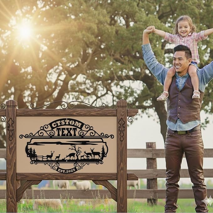 Personalized Farm Sign, Custom Farm Metal Signs Outdoor, Custom Ranch Sign, Customized Family Name Metal Signs for Farms, Ranch, Farmhouse, Housewarming Rancher Gifts
