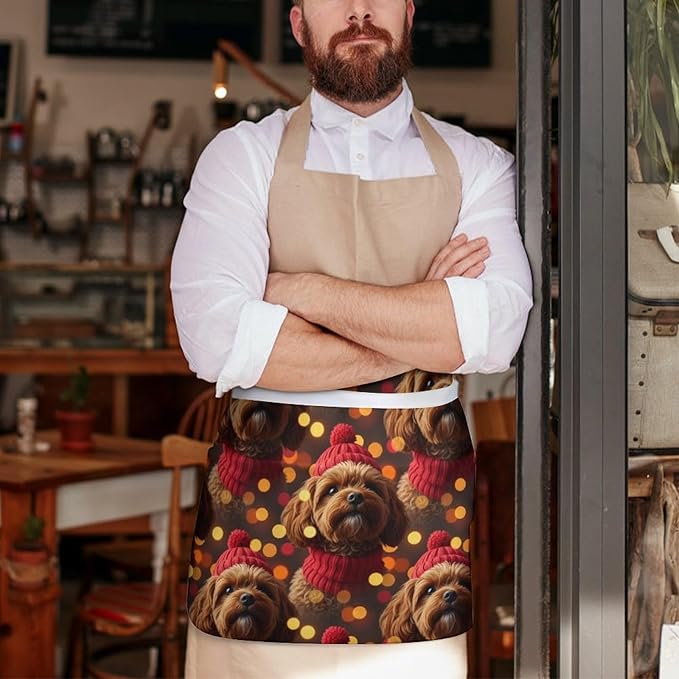 Server Apron with 3 Pockets Waist Waiter Waitress Half Apron Short Aprons