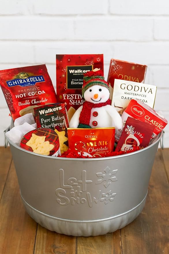Behrens Galvanized Embossed Bushel Basket- Let it Snow (2 Bushels)