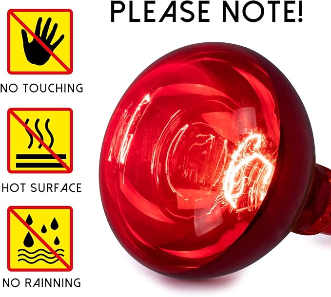 4 Pack 250W Heat Lamp Bulbs for Chicks, R40 Red Heat Lamp for Chickens, Infrared Heating Bulbs for Brooder Heater, I Incandescent Heat Bulb for Pet, Bathroom, Food