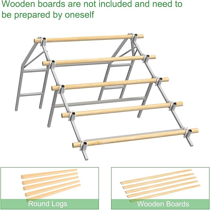 Chicken Perch Roosting Bars, Chicken Perch for Coop, Roosting Bars for Chickens Coop, Chicken Perch Ladder, DIY with Your Own Wooden Boards, Silver