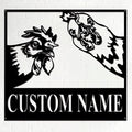 Custom Metal Chicken Coop Sign Personalized Hen House Nameplate Farmhouse Barnyard Hanging Decor Backyard Poultry Wall Plaque Rustic Homestead Art Unique Gifts for Farmers and Chicken Enthusiasts