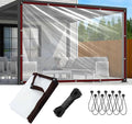 6x13 FT Clear tarp Waterproof Heavy Duty,Plastic Tarp Edge Heat Fused Rope+Tie-Downs, with Outdoor Patio Enclosure Chicken Coop Cover Waterproof Transparent Tarpaulin, for Porch Greenhouse Plant