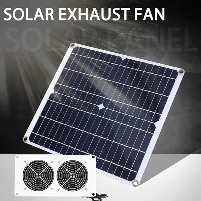 Easy Install Solar Powered Fan Heat Reduction Strong Air Movement Metal for Motorhomes Yachts Poultry & Pet Houses Solar Fan