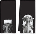 Dachshund Gifts Bathroom Hand Towels, Weiner Dog Gifts for Women Hand Towels for Bathroom, Gifts for Dachshund Lovers, Weiner Dog Decor, 16x24 Inch Set of 2（Black）