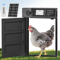 Automatic Chicken Coop Door Solar Powered with Timer, Light Sensor, Remote Control, LCD Display, Aluminum Alloy, Automatic Chicken Coop Door Chicken House Door Anti-Pinch Weatherproof