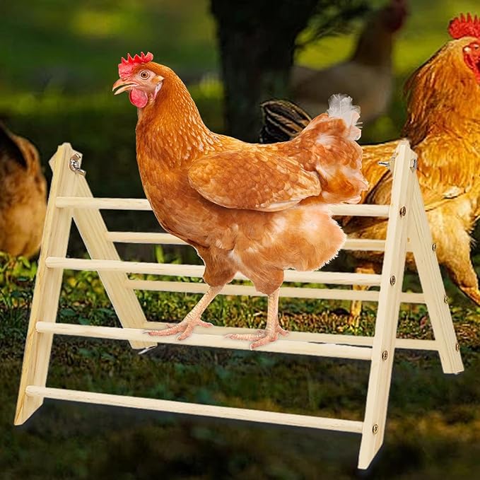 Chicken Perches Roosting Bar – Wooden Coop Perch Stand, Space Saving Portable Structure, Smooth Rounded Edges Design, Stable Support Build, Natural Roosting Comfort | Chicks Hens Outdoor Backyard Poul