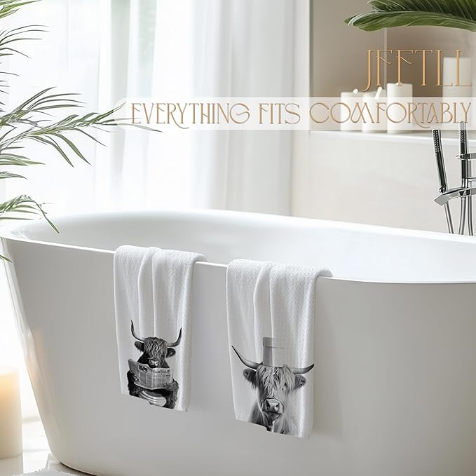 Cow Bathroom Decorative Towels - Cow Gifts Hand Towel, Funny Cows Decorative Hand Towels for Bathroom, 16x24 Inch Set of 2