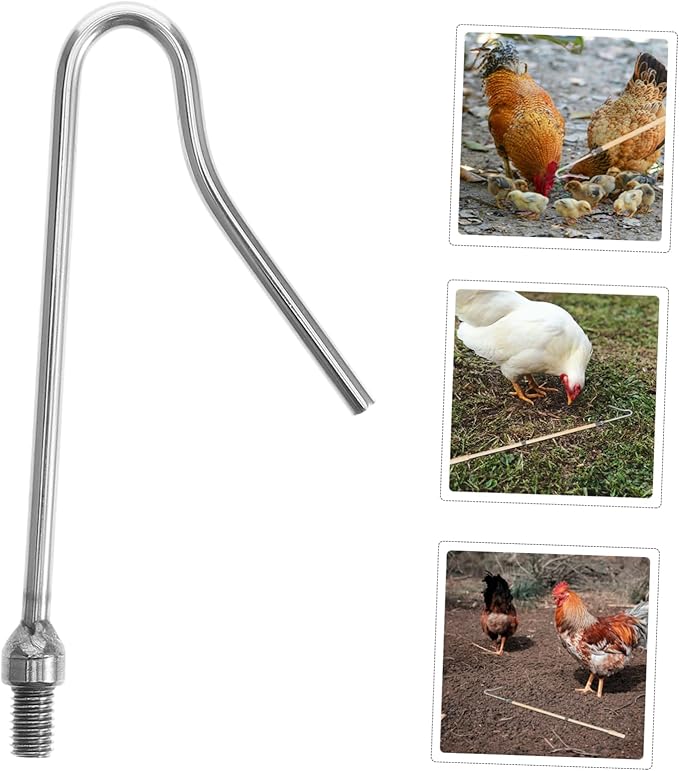 ibasenice Chicken Catching Artifact Feeding Net for Chicken Cat Net Catcher Chicken Slaughter Hook Chicken-catching Leg Hook Chicken Grabber Tool Catch Hook Duck Pole Stainless Steel Silver