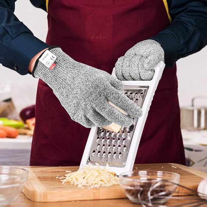Cut Resistant Gloves Food Grade Level 5 Hand Protection,Kitchen Cut Gloves (X-Small)