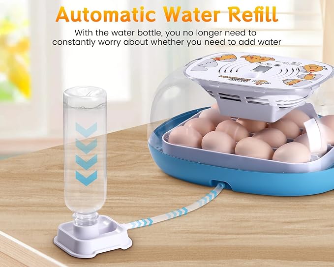 Gpeng Egg Incubator, 16 Eggs Incubator with LED Display, Auto Egg-Turning, Auto Temperature Control, Egg Candler, for Hatching Chicken Goose Pigeon Quail Duck