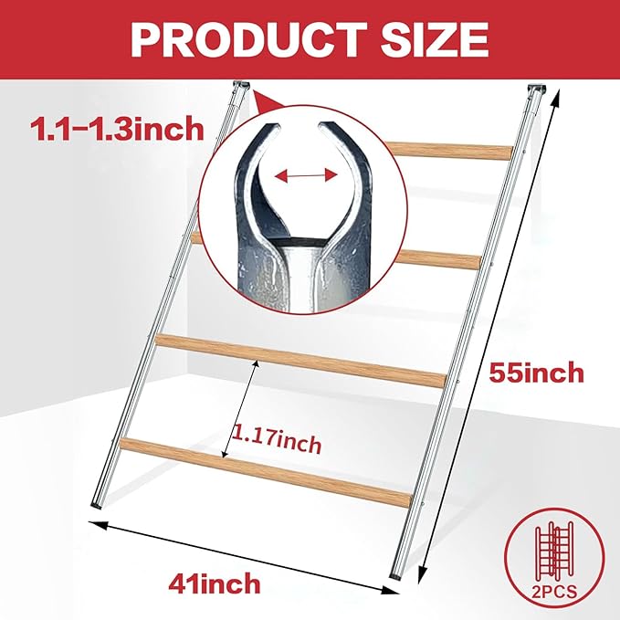 2PCS Chicken Perch,55''L x 41''W Large Chicken Roost,Sturdy Chicken Roosting Bars for Backyard Poultry,Large Perch for Coop Easy to Assemble,Roosting Bars for Chickens in Coop Rest and Fun