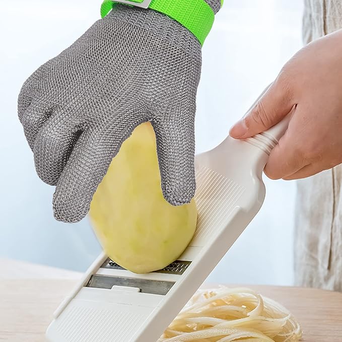 Level 9 Cut Resistant Kitchen Glove,Food Grade,Machine Washable,Stainless Stell Wire Metal Mesh Safety Work Glove for Mandolin,Meat Cutting,Oyster Shucking,and Wood Working (Medium)