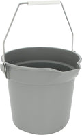 Impact Deluxe Heavy-Duty Bucket, 10 qt, Polypropylene, Gray, 10.63" Dia
