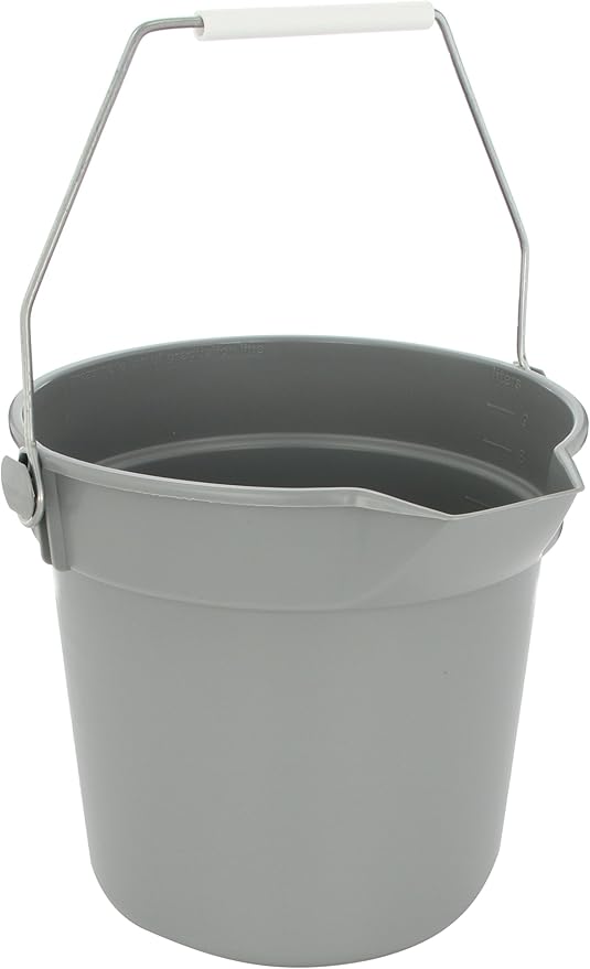 Impact Deluxe Heavy-Duty Bucket, 10 qt, Polypropylene, Gray, 10.63" Dia