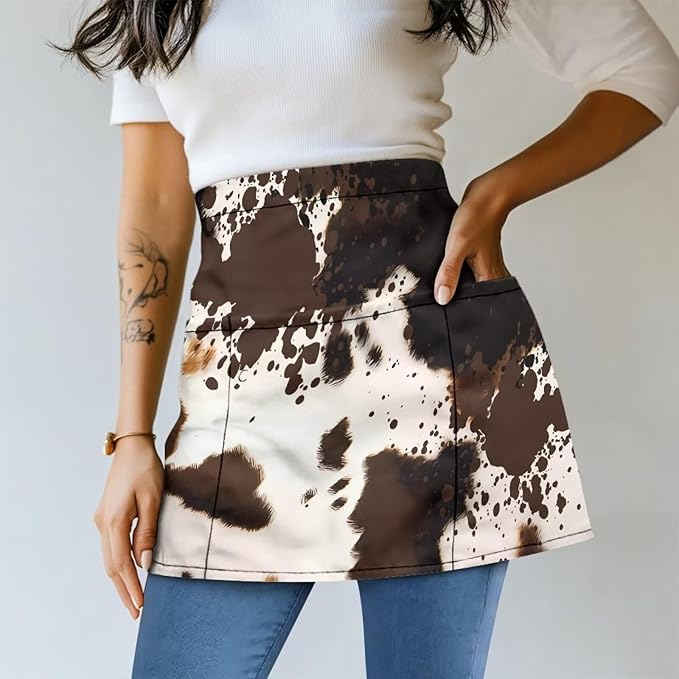Waistress Apron with Pockets Coffee Waiter Apron Long String Chef Half Aprons for Cooking Kitchen Hairdresser