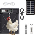 Solar Powered Chicken Coop Door with Remote & LCD Timer – Battery-Free Auto Open/Close, Weatherproof Aluminum Hen House Door, Easy Install, Predator-Proof Motorized Coop Door