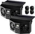 2 Pack Solar Powered Car Exhaust Fan 3 Fans Car Window 4500 RPM Air Vent Radiator Solar Energy Cooling Vent Exhaust for General Types(Solar 2 Fans,Black)