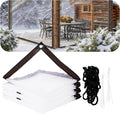 Clear Waterproof Tarp with Grommets, Heavy Duty Vinyl Tarpaulin, Tear Resistant Transparent Cover for Patio, Greenhouse, Garden, Chicken Coop (Includes Ropes & Zip Ties) (10x13FT)