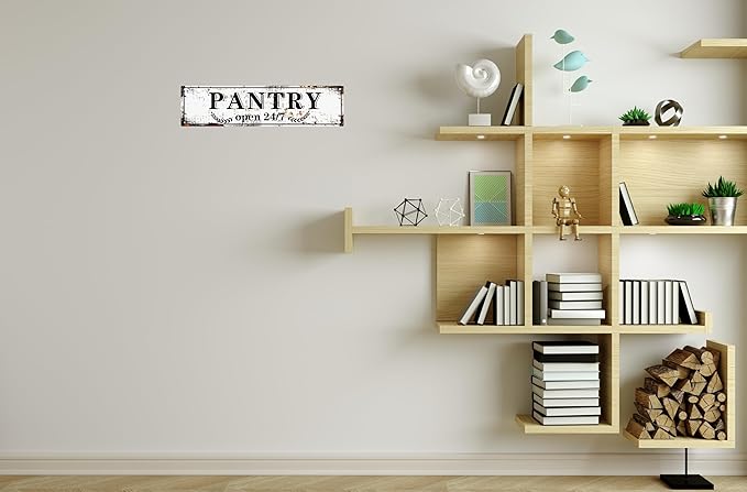 Retro Tin Metal Sign Pantry Statement Farmhouse Bathroom Wall Decor for Home Vintage Bar or Dorm Unique Gift Idea for Friends 4x16 in