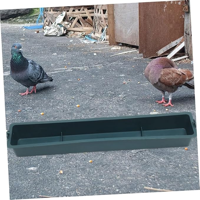 2pcs Hangable Chicken Food Dispenser with Multi-Grid Design, Thickened Plastic Rectangular Poultry Feeding Trough for Hanging Bird Cage Feeder Suitable for Chickens, Ducks, Pigeons