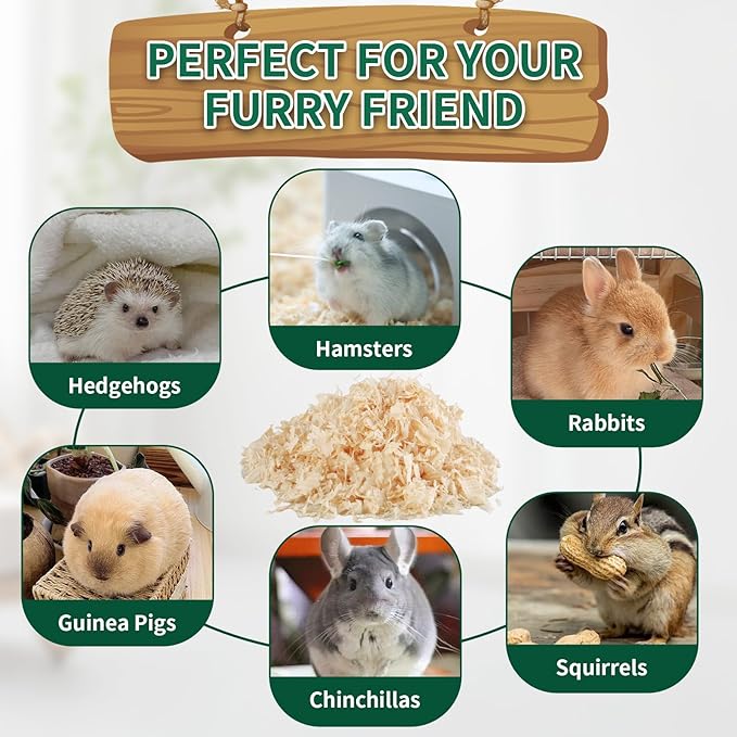 35oz Natural Aspen Wood Pet Bedding – Low Dust, Odor Control & Ultra Absorbent Shavings for Hamsters, Parrots, Guinea Pigs & Small Animals