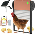 Automatic Chicken Coop Door Solar & Battery Powered with APP Control, Programmable Timer & Light Sensor, 5 Modes Aluminum Chicken Door with Remote Control, Anti-Pinch Protection, Weather Proof