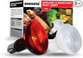 Reptile Heat Lamp Bulbs 100W 2 Pack,Day and Night Infrared Basking Spot Heating Light Combo,UVA Heat Lamp Bulb for Reptile and Amphibians,Bearded Dragon, Lizard, Turtle