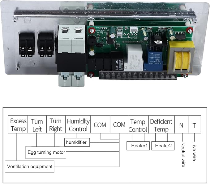Egg Incubator Controller 110V Microcomputer Automatic Intelligent Temperature Humidity Control Thermostat for Chicken Quail Pigeons (#1)