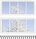 Shed Windows 2 Pack, Fixed Transom Windows 10" x 23" with Tempered Glass, Garage Doors Window for Shed, Chicken Coop, Playhouse, Household (White)
